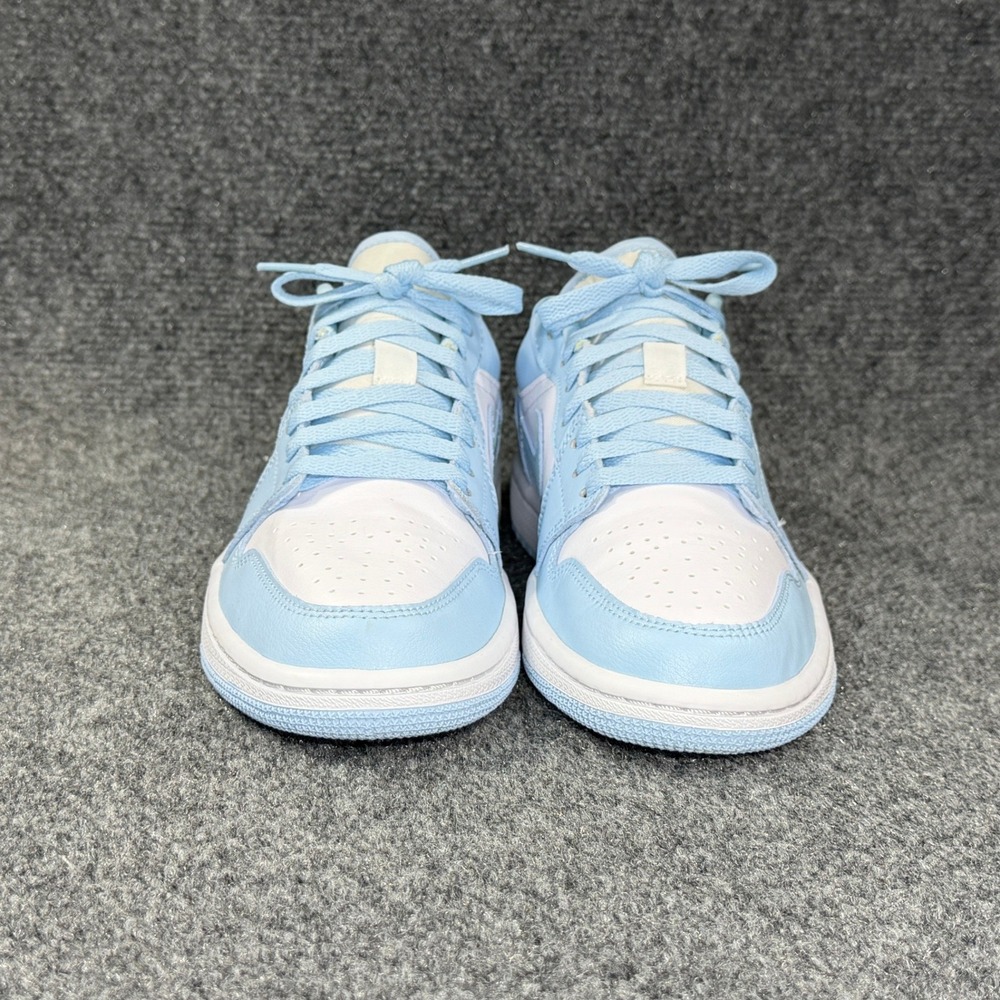 Jordan 1 Low Shoes Women's 8 White Ice Blue Retro Athletic Basketball Sneakers - Picture 2 of 11